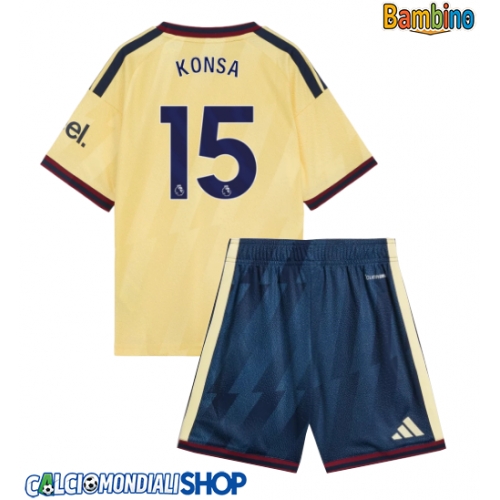 Maglie da calcio Arsenal Ezri Konsa #15 Terza Maglia Bambino 2026-27 Manica Corta + Pantaloni corti)